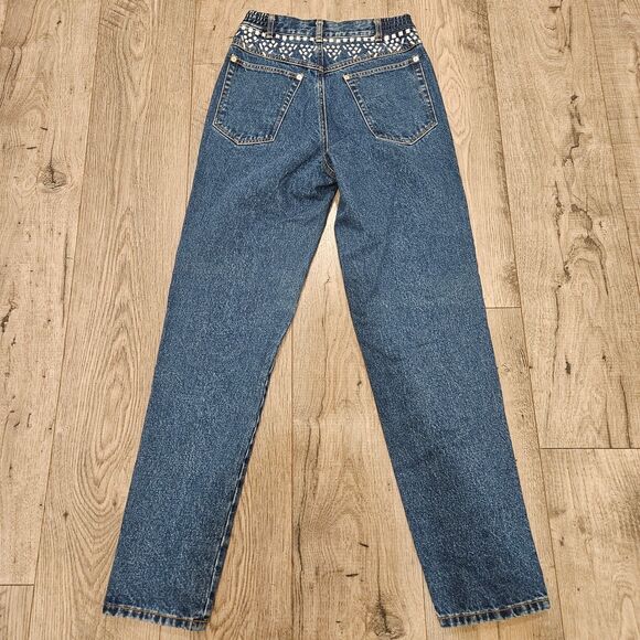 Vintage I. B. Diffussion Blue Jeans Stud Embellishments Woman Size 4 - Picture 5 of 9